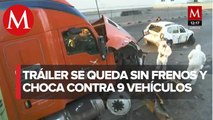 Tráiler embiste 9 vehículos en Libramiento Noreste; hay 4 muertos