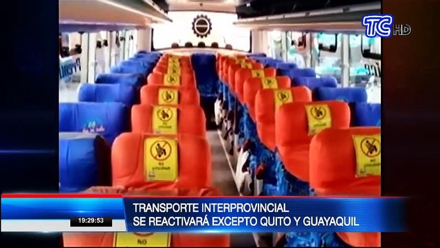 El transporte interprovincial retoma actividades excepto en Guayaquil y Quito