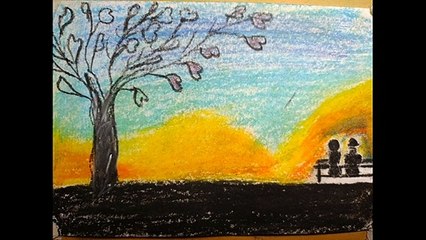 Romantic couple scenery drawing