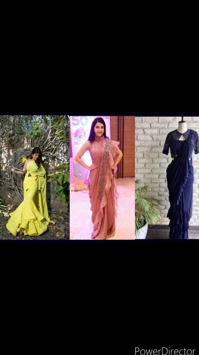 # Beautiful  Ruffle  Saree # NFU Saree