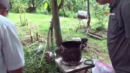 Semaverine yuva yapan kuşların bakımını üstlendi