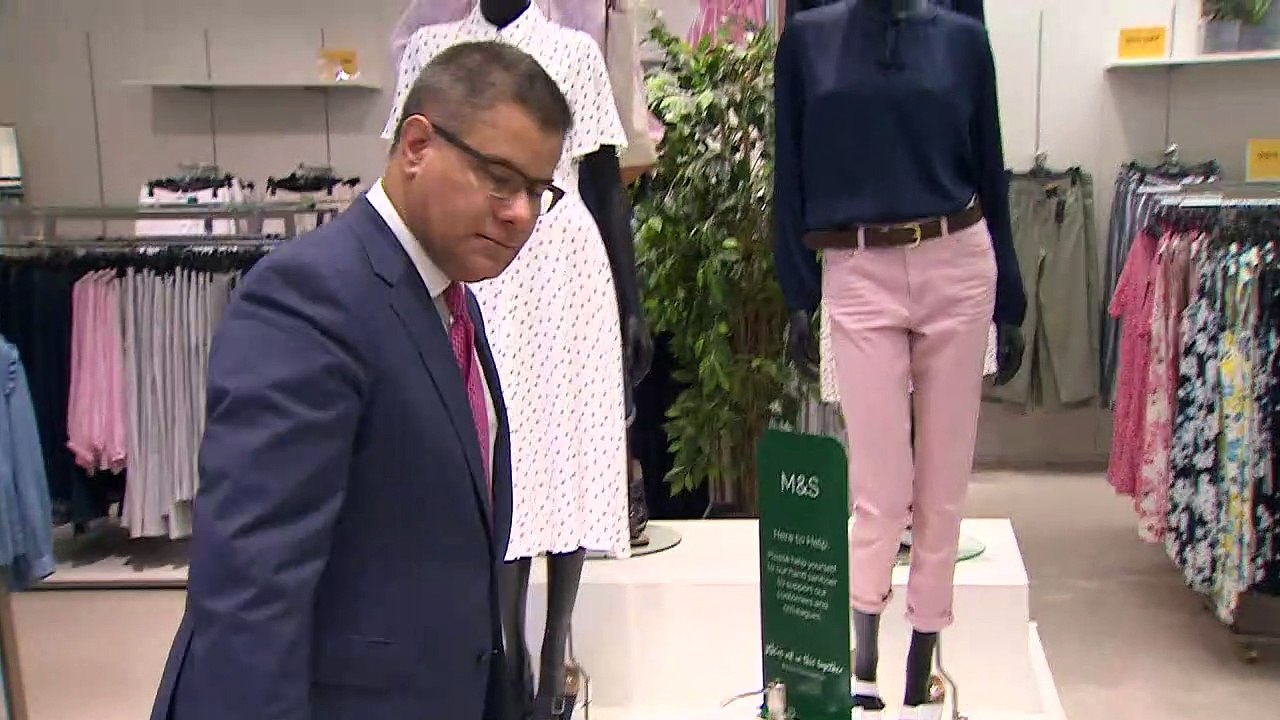 Business secretary on 'exciting' day as shop reopen