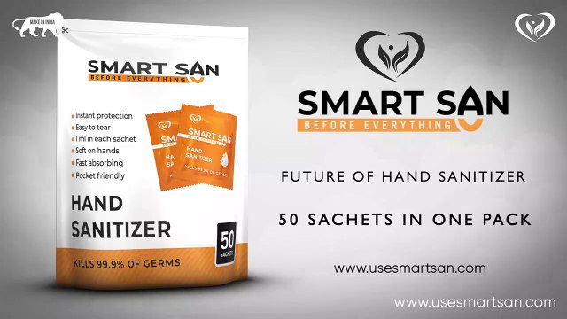 Smartsan Hand Sanitizer Pouch available for Stay protected from Germs