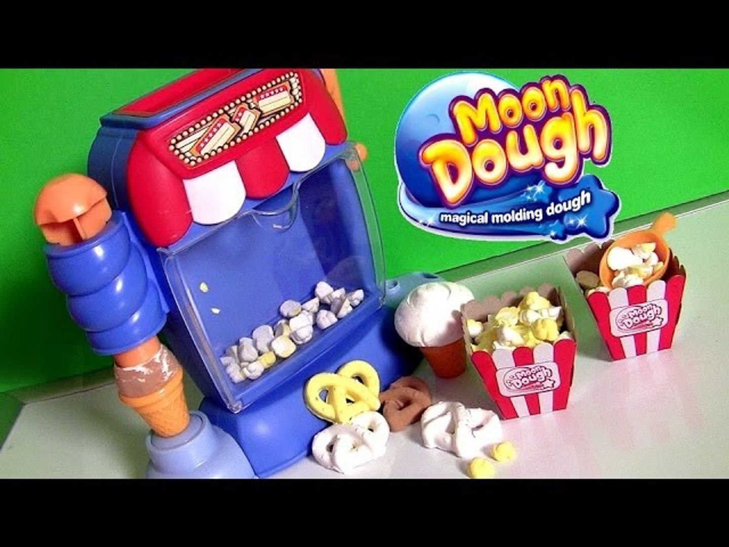 Moon Dough Snack Shop Movie Theater Popcorn Machine Make Play Doh Ice Cream  Sundae Pretzels - video Dailymotion