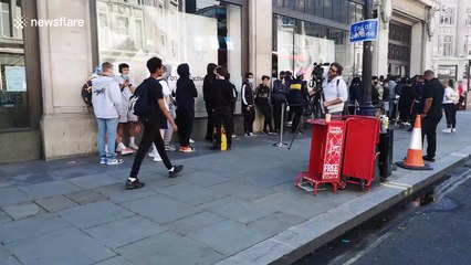 Life after lockdown: Massive queue outside Nike's flagship store on London's Oxford Street