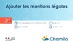 Chamilo - Ajouter les mentions légales