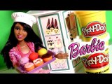 Baking with Barbie Cookie Chef and Barbie Dough Dessert Maker Machine - Make Play Doh Donuts Cupcakes