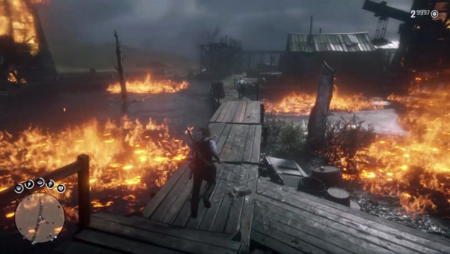 Red Dead Redemption 2, Gameplay Español 54, Quemando los pozos petroliferos con los indios