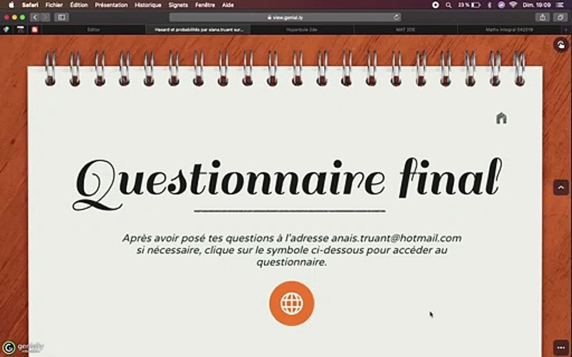 Questionnaire - Correction - Chapitre 12