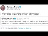 Trump says he won't watch NFL, U.S. soccer if players kneel during anthem