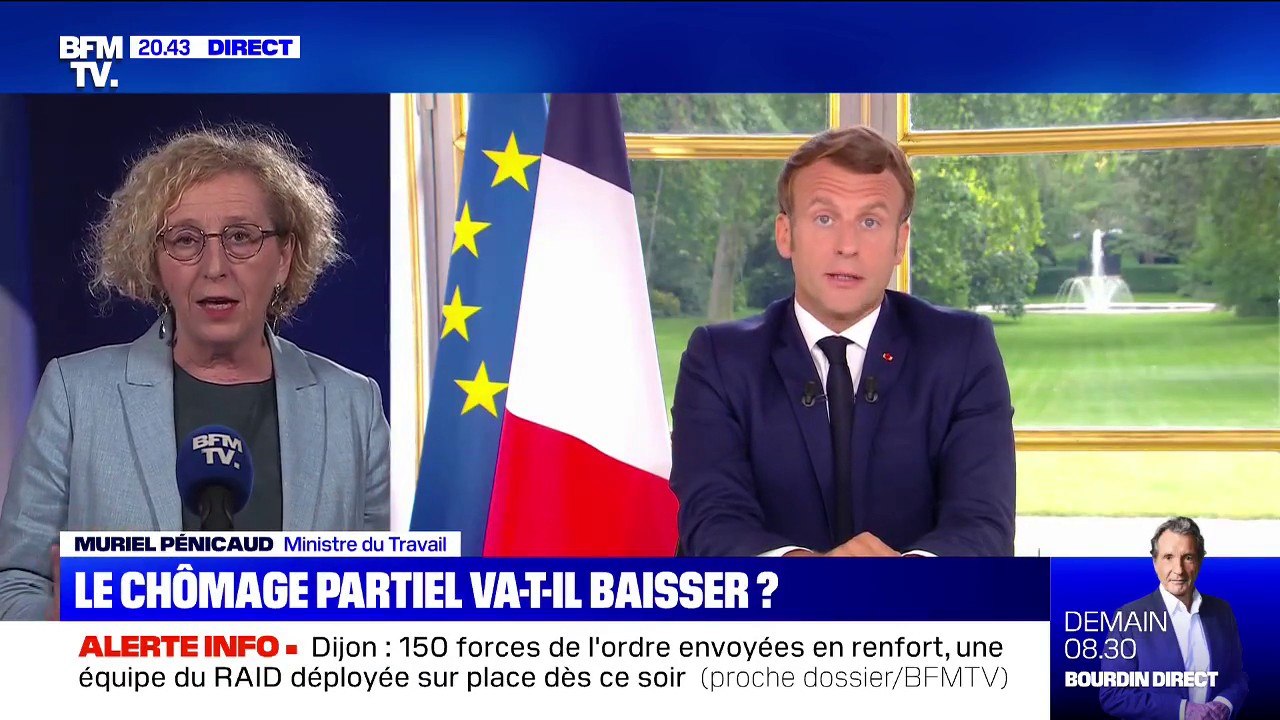 Muriel Pénicaud confirme "qu'il n'y aura pas de changement" du dispositif du chômage partiel au 1er juillet