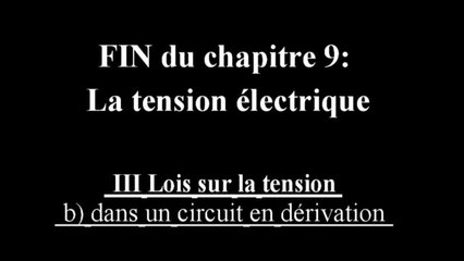 Tension électrique dans un cicuit en dérivation