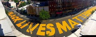 Giant Black Lives Matter mural painted on Brooklyn street