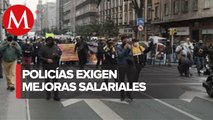 Tras protesta en el Zócalo, policías marchan en CdMx