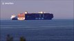 World's largest container ship departs UK after maiden visit