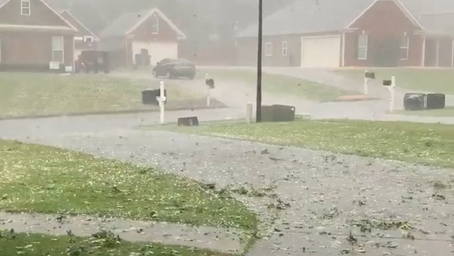 Hail, gusty winds blow through Georgia