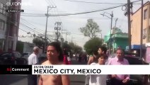 تصاویری از لحظه وقوع زمین‌ لرزه ۷.۴ ریشتری در مکزیک