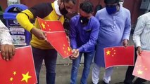 इंदौर में कांग्रेसियों ने चीन की नापाक हरकत पर जलाया चीन का पुतला