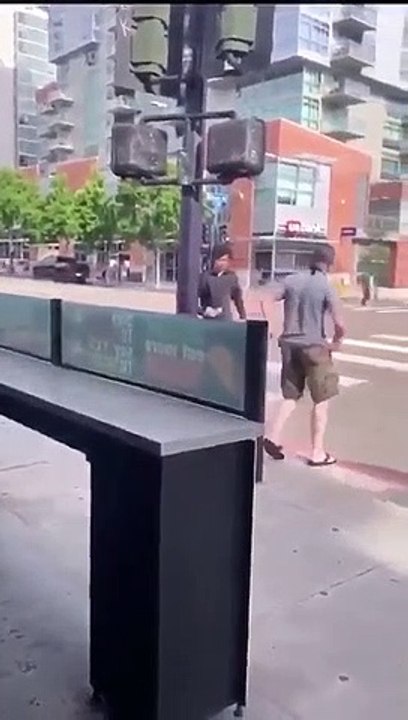 Homem aplica KO a sujeito que o insultava e queria agredir na rua