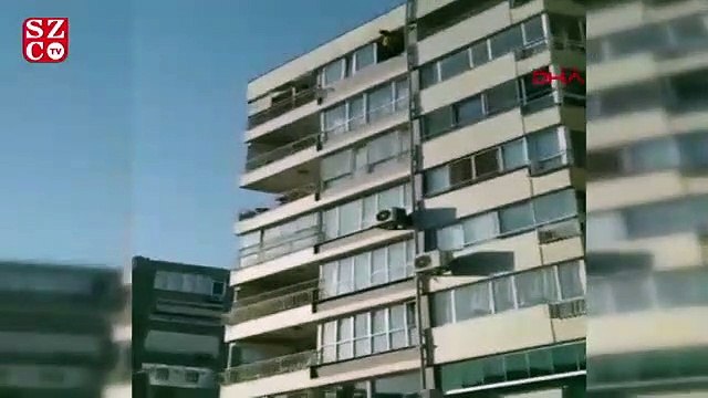 9'uncu kattan atlayıp, hava yastığına düştü
