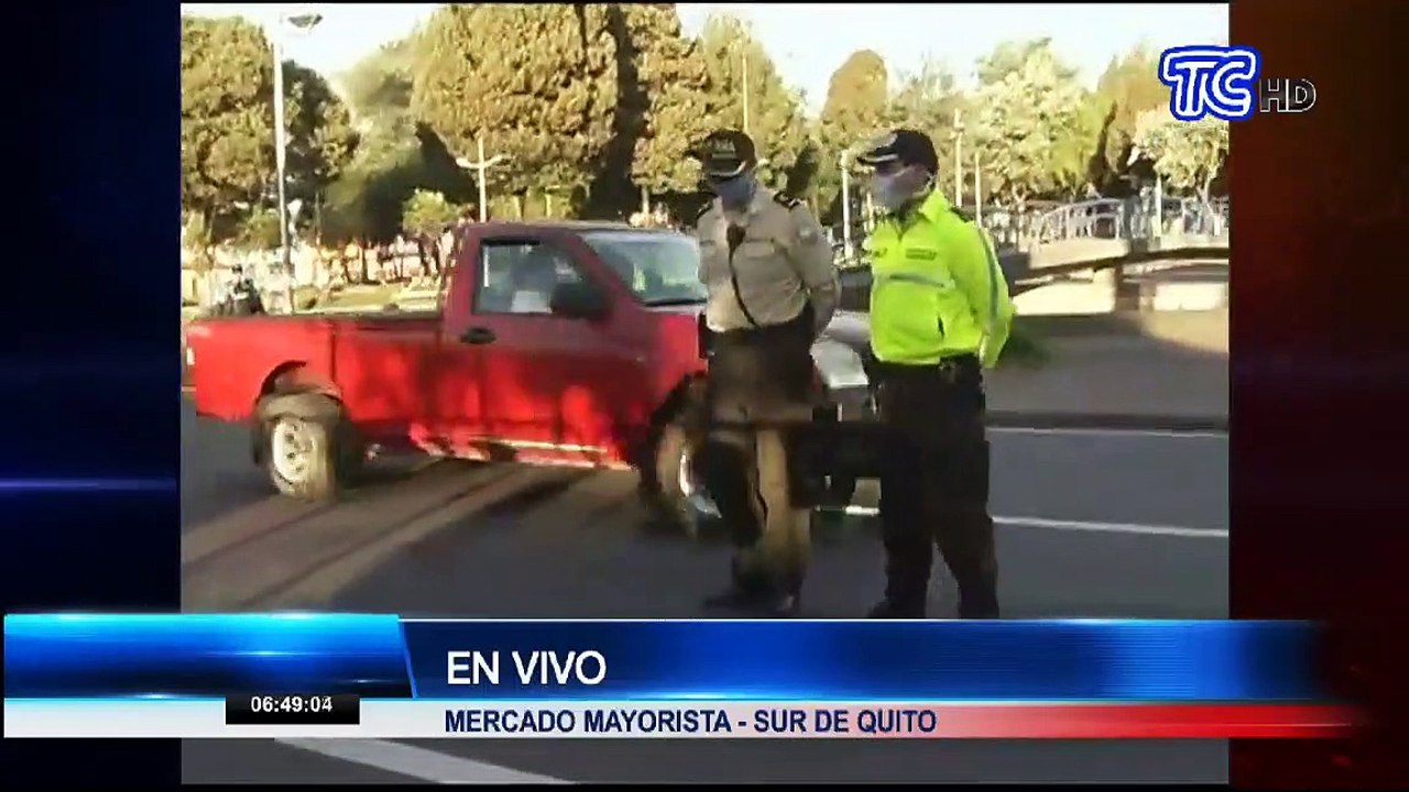 En Mercado Mayorista del sur de Quito se realiza un operativo para controlar medidas de bioseguridad
