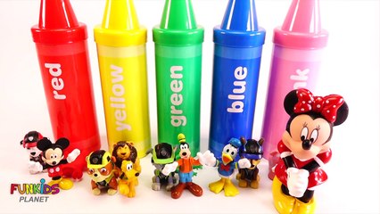 Rainbow Crayons Mickey Mouse Minnie Clubhouse & Paw Patrol