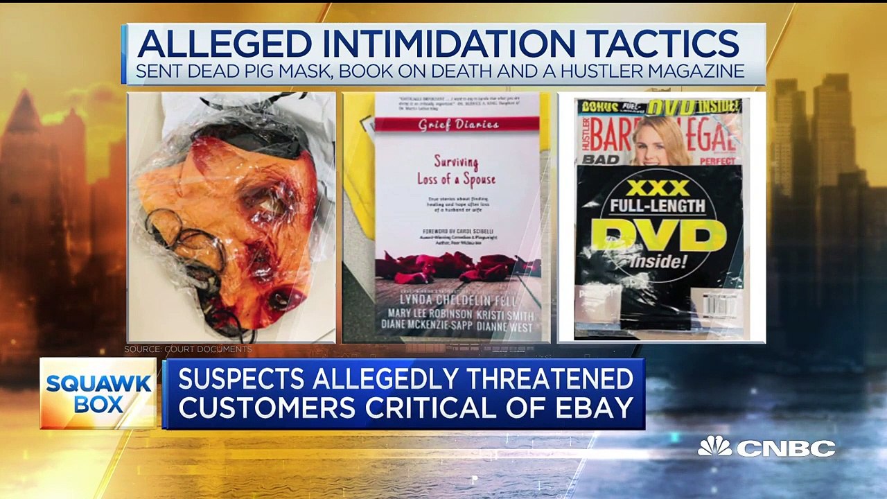 Des employés d'eBay, dont de hauts responsables, accusés d'avoir harcelé un couple avec des cafards, un masque de cochon ensanglanté, ou encore d'une couronne mortuaire