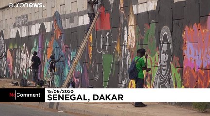 Au Sénégal, énorme fresque avec les Black Panthers, Winnie Mandela et Malcom X
