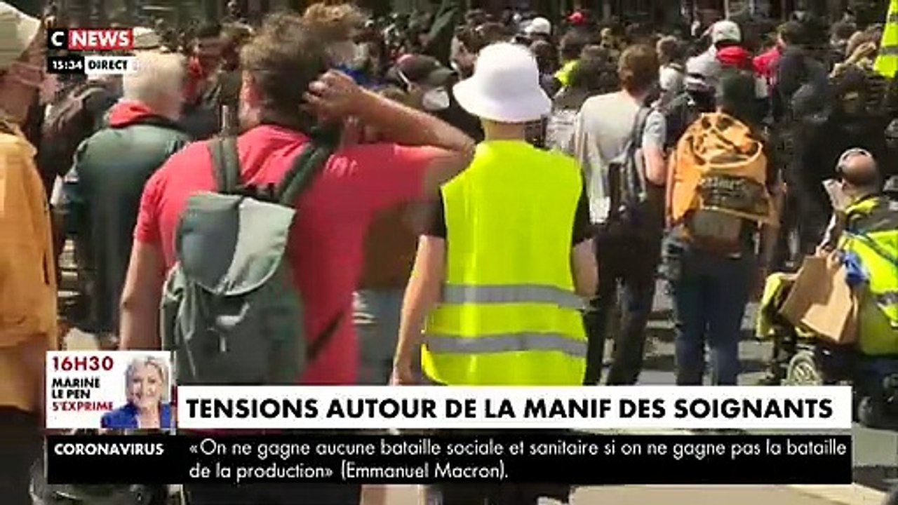 Manifestations du personnel soignant: Vives tensions actuellement en marge du rassemblement - Les forces de l'ordre font usage de gaz lacrymogènes