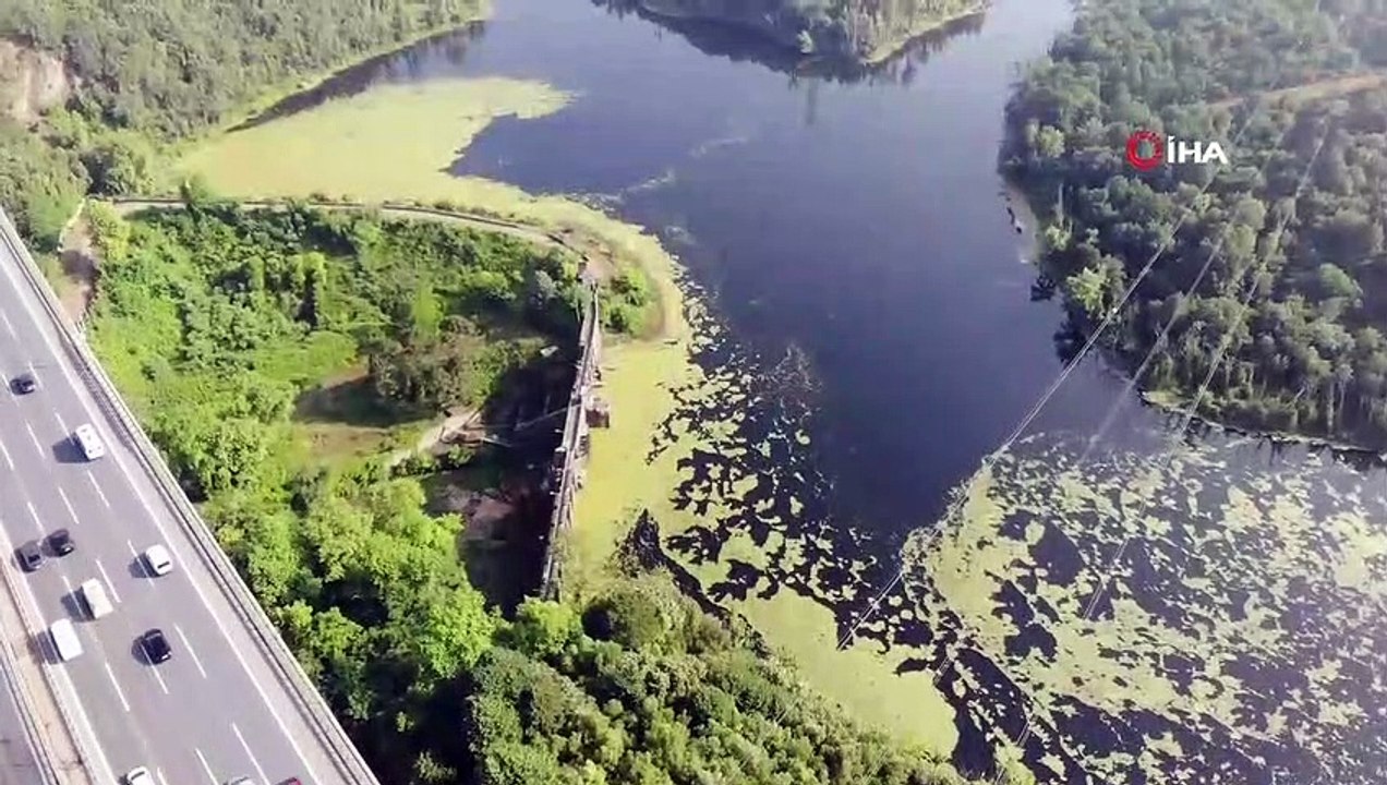 Elmalı Barajı yeşil renge büründü