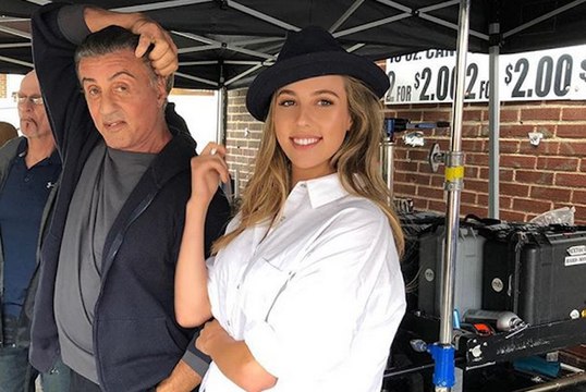 Sylvester Stallone films daughter Sofia Stallone rapping Young Mc Bust A Move