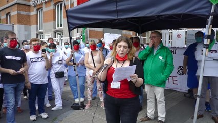 Plus de 200 soignants ont manifesté au CHU Brugmann pour le refinancement de la santé