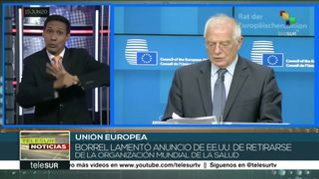 Lamenta UE salida de EE.UU. de la Organización Mundial de la Salud