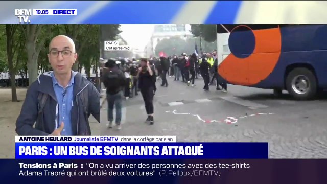 Paris: un bus de soignants a été pris pour cible par des casseurs