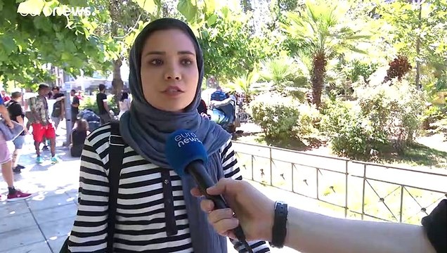 Бездомные беженцы в Афинах