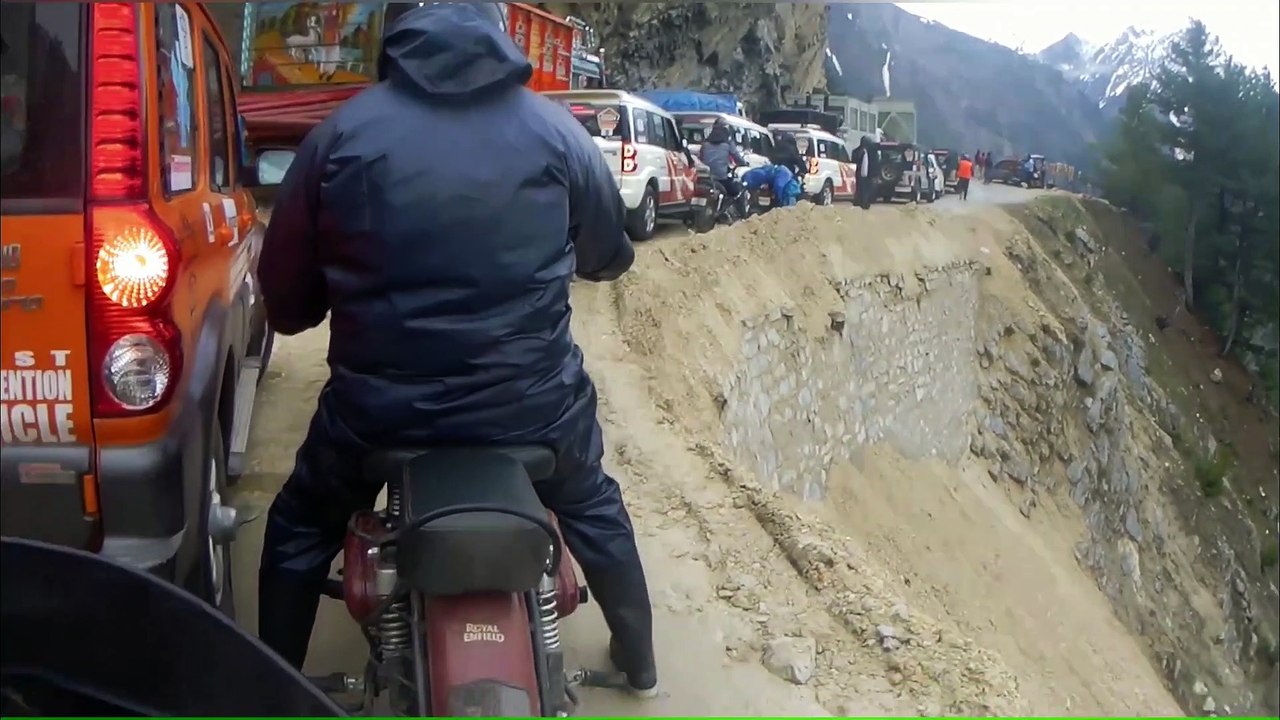 Riding Up a Steep Mountain Road