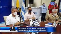 El COE cantonal de Guayaquil pide la toma de pruebas rápidas para Covid-19 a los pasajeros de vuelos nacionales.