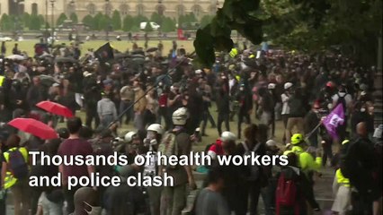 Police fire tear gas as thousands join French healthcare protest