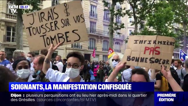 La colère des soignants après l'intrusion des casseurs dans leur manifestation