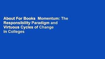 About For Books  Momentum: The Responsibility Paradigm and Virtuous Cycles of Change in Colleges