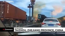 ویدئو؛ انفجار تانکر حامل گاز مایع در بزرگراه چین ده‌ها کشته و زخمی برجای گذاشت