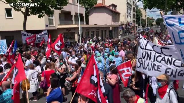 Protestas de los profesionales sanitarios franceses para pedir mejoras