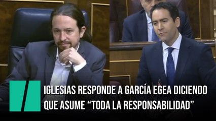 Iglesias responde a Egea que "asume toda la responsabilidad"