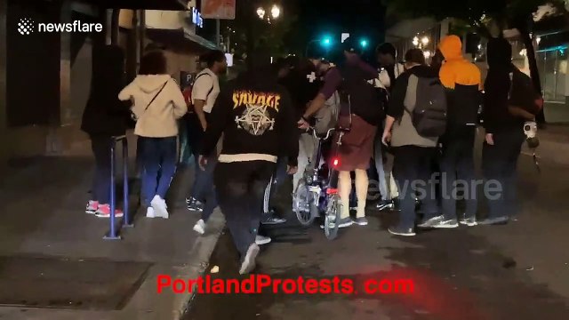 Shocking moment car ploughs through protesters at Portland protest