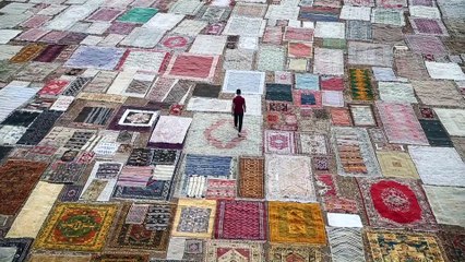 Görsel şölen oluşturan "halı tarlaları" ilgi çekiyor - ANTALYA
