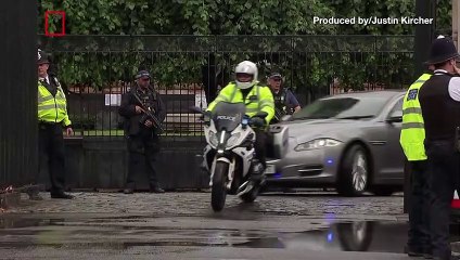 Watch Prime Minister Boris Johnson’s Motorcade Get Involved in Crash to Avoid Protestor