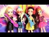 Polly Pocket Rockin' Out Magic Clip Dolls with Dress-up MagiClip Princess Anna Elsa Disney Frozen