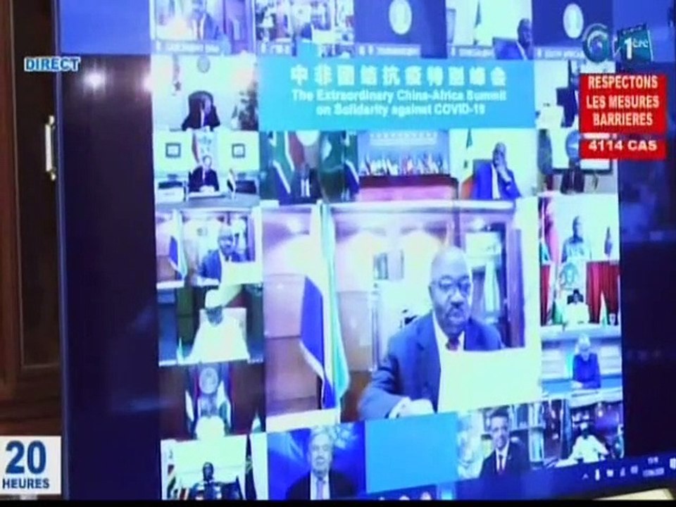 RTG / Le président Ali Bongo Ondimba prend part au sommet extraordinaire Chine-Afrique organisé par visioconférence à Pékin sur la solidarité contre la COVID-19
