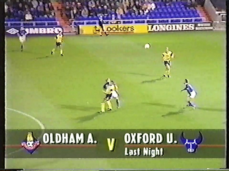 Granada Soccer Night [itv]: Latics 1-0 Oxford 1994/95 League Cup 2nd round 2nd leg, 04/10/94