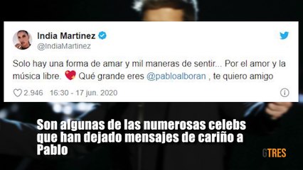 Los vips llenan la red de mensajes de apoyo después de que Pablo Alborán hiciera pública su homosexualidad